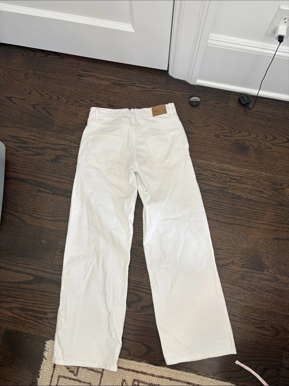 Motel Rocks White Straight-Leg Jeans